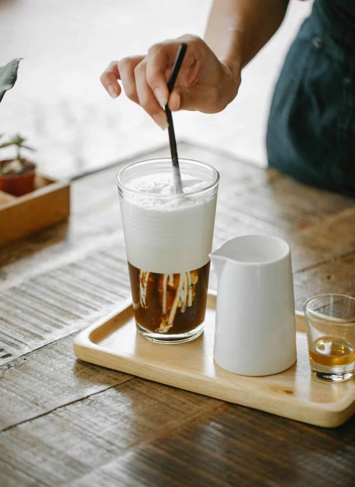 Iced coffee with sweet cream cold foam