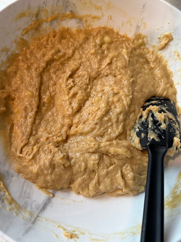 Combined banana bread mixture