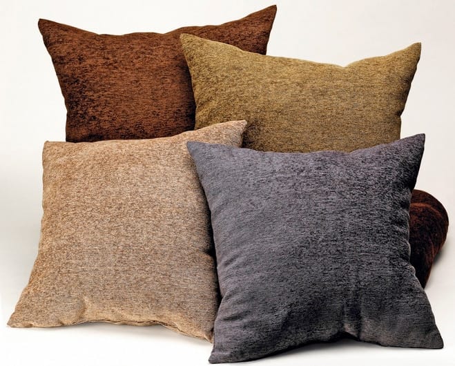 Stacked textured pillows